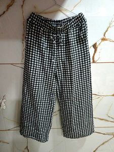 Black & White Gingham Wide Leg Pants