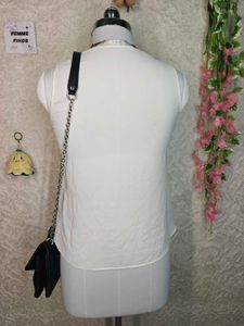 Chic White Sleeveless Ruffle Top