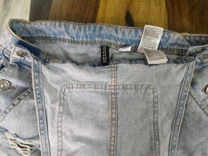 H&amp;M Light Wash Denim Dungaree Shorts