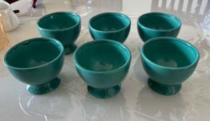 Set of 6 Teal Icecream bowls