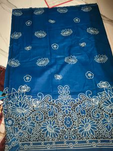 Blue Kurta Set with White Dupatta