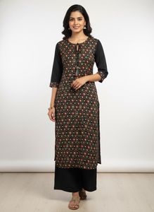 New Black  Kurti with Tassels