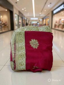 Vibrant Pink Embroidered Saree