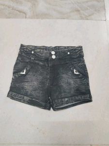 Denim High-Waisted Shorts