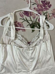 Lace Trim Satin Dress