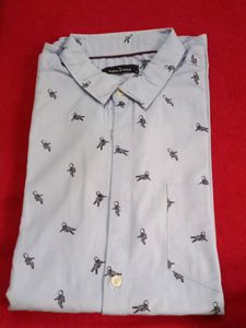Men's Astronaut Print Button-Down Shirt