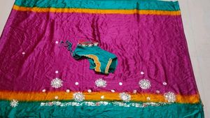 Vibrant Saree with Embellishments