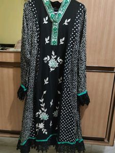 🔥 Sale🔥 black and green Kurta With Duppat