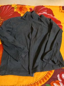 Black Zip-Up Fleece Jacket