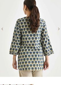 SALE! Rustorange Blue Cotton Printed Short kurti