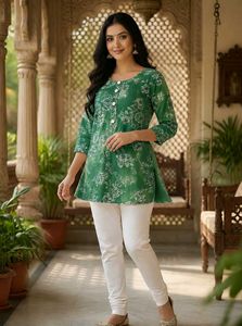 Floral Print Peplum Kurta