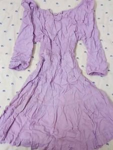Boho Off-Shoulder Lilac Dress