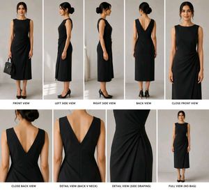 Elegant Black Sleeveless Midi Dress