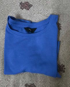 Royal Blue Ribbed Knit Top
