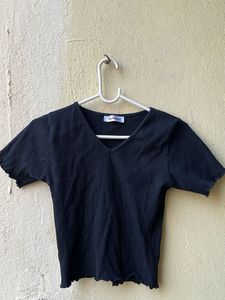 Set Of 2 pinteresty Black and blue V-Neck ribbed