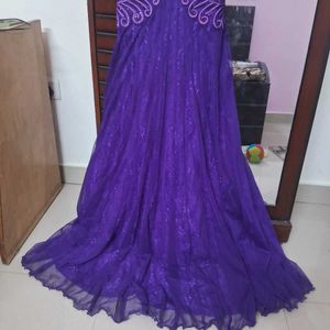 Embellished Purple party wear gown