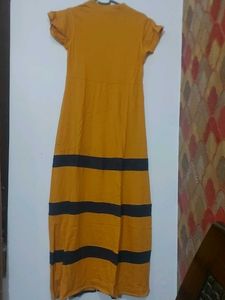 Mustered Coloured Maxi Dress For Summers.