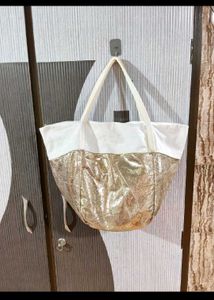 Sparkly Gold & White Tote Bag