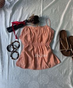 Stylish Peach Spaghetti Top