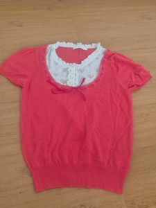 Cute Pink Short Sleeve Top