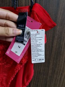 M&amp;S Red Lace &amp; Satin Briefs