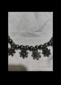 Elegant Oxidized Silver Necklace navratri