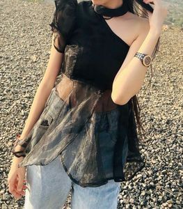 Chic Black One-Shoulder Top