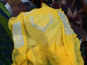 Designer Heavy Rich Work Yellow Saree