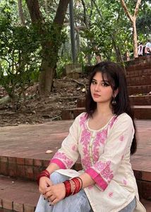 Embroidered Cream Kurta with Pink Accents