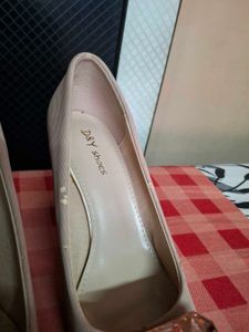 Peach Heels with Jewel Embellishment