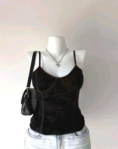 Black Velvet Corset Top