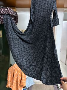 Ink Black Anarkali flare Kurta Dress / Gown