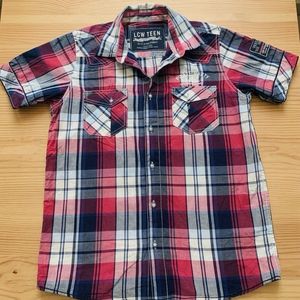 LCW TEEN Plaid Short Sleeve Shirt
