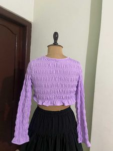 H&amp;M Smocked Crop Top