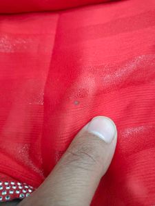 Red Embellished Saree