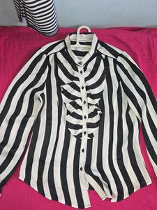 Lowest Prices_Chic Vertical Stripe Blouse &amp; Pants