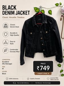 Classic Black Denim Jacket