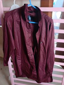 Stylish Maroon Textured Shirt