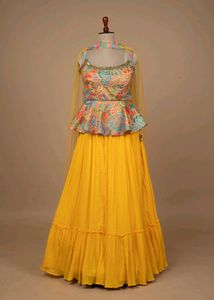 Yellow Lehenga with Peplum Top