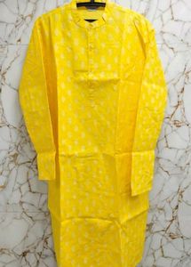 Jompers Men’s Yellow Printed Kurta