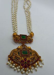Elegant Pearl Necklace with Pendant ( combo set )