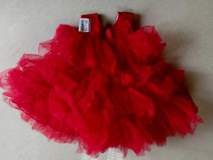girls Red Ruffled frock