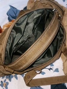 Chic Brown Shoulder Bag with Charms