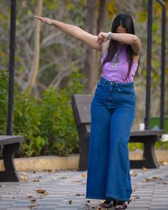 Dark Blue Wide Leg Jeans