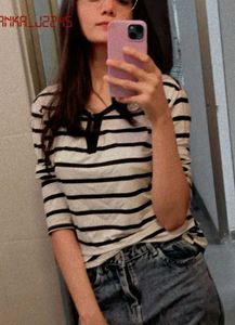 Striped V-Neck Tee