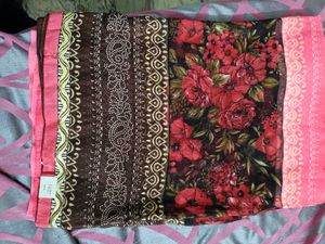 Red and pink colour Saree
