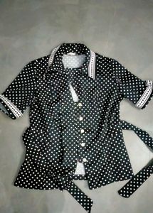 Polka Dot Coat Black And White