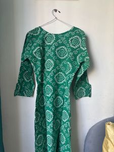 Green Bandhani Print Kurta