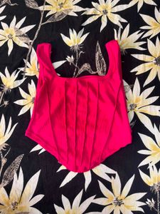 Hot Pink Corset Style Tank Top