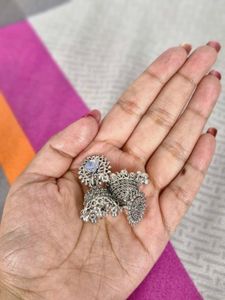 Oxidized Jhumka Earrings pack of 2
